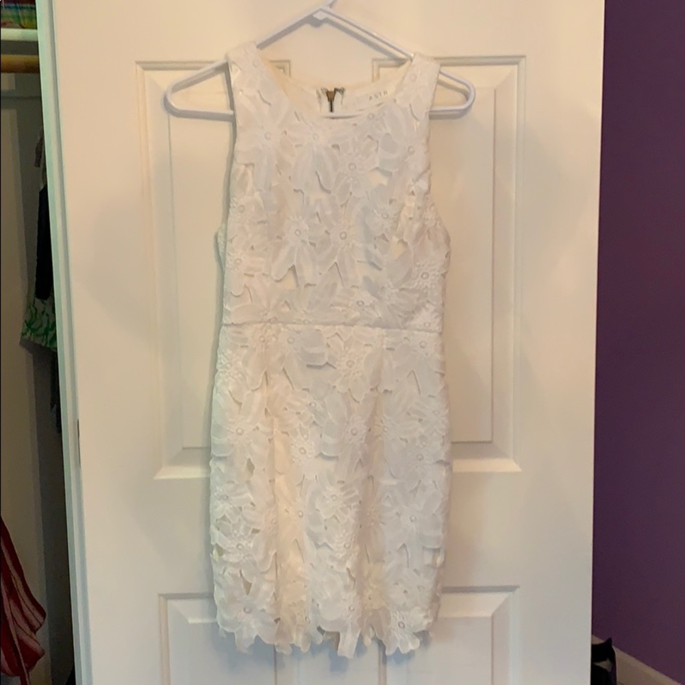 ASTR the Label white lace mini dress